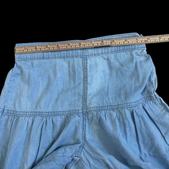 Sincerely Jules XS Chambray Wide Leg Tiered Pants Boho Festival High Rise - Picture 6 of 8